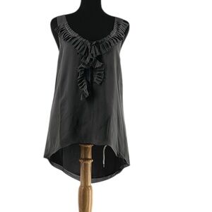 Graham & Spencer silk top hi low ruffle tank top y2k   90's sz sm